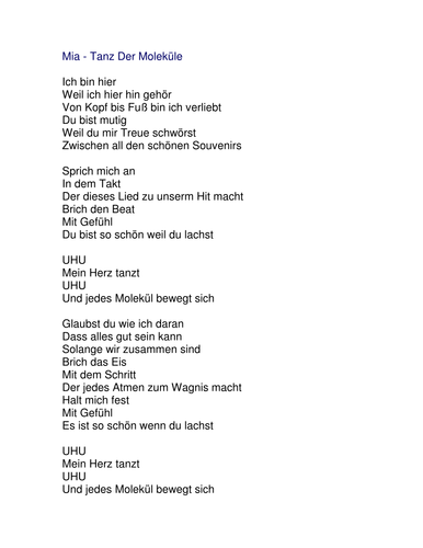 Mia Tanz der Molekule