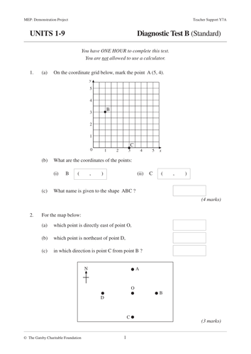 ks3 assesments mep year 7 diagnostic tests teaching resources