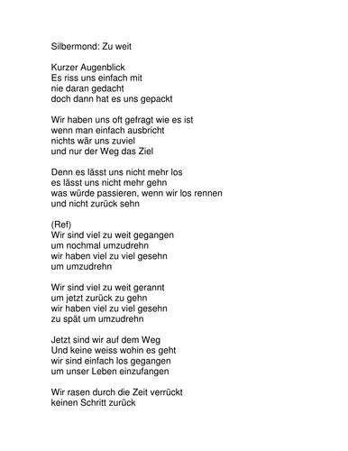 Silbermond zu weit