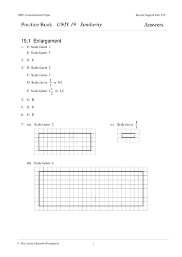 KS3 transformations:Similarity (Year 8 – Unit 19)