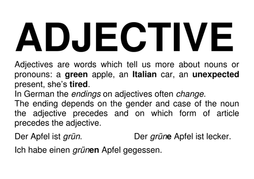 Grammatical definitions