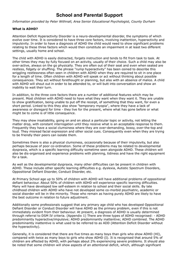 School and Parental Support