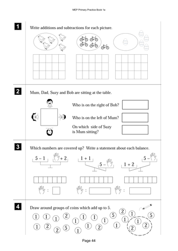 Lesson: using 5 in addition sums.