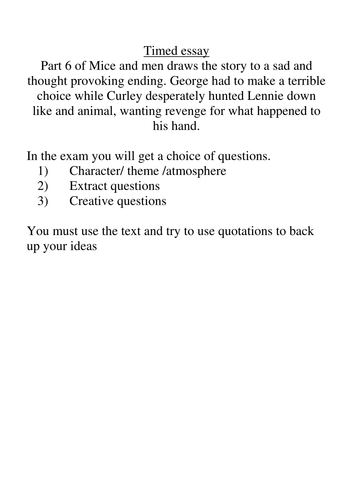 Of mice and men chapter 6 wks activity essay  hm