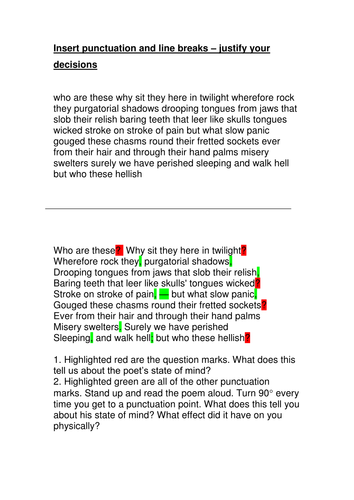 mental cases poetry activity  hm