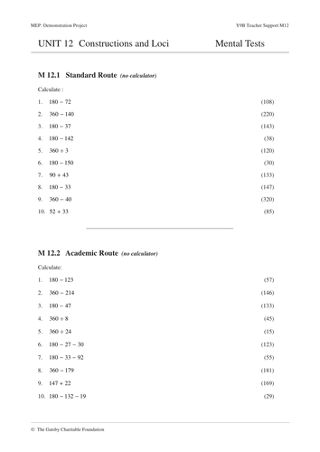 KS3 Construction and Loci (MEP – Year 9 – Unit 12)