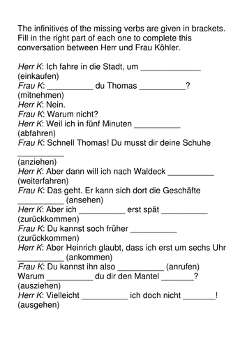 Separable & inseparable verbs
