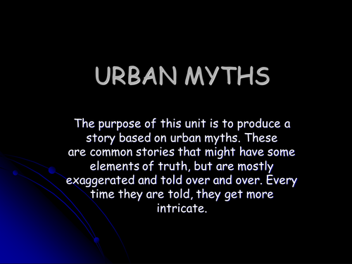 urban myths horror stories creative hm | Teaching Resources