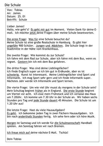 Die Schule Reading Teaching Resources