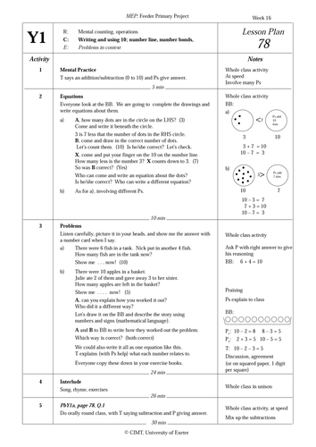 Lesson on writing and using the number 10.