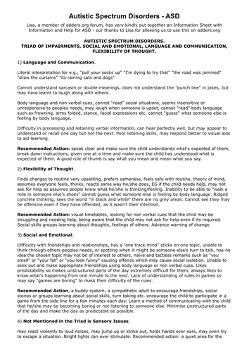 ADHD Linked Disorders - Autistic Spectrum Disorder