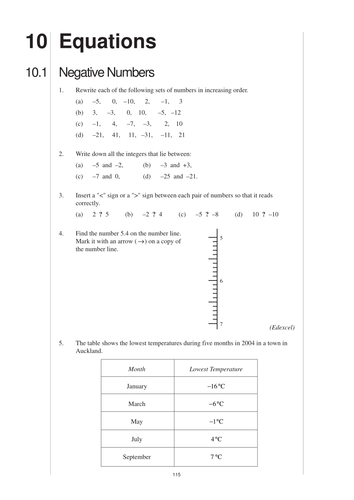 Equations (MEP – GCSE) Lesson , worksheet