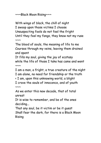 black moon rising poem hm