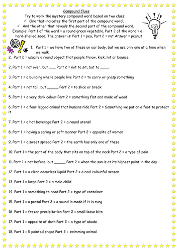 COMPOUND CLUES STARTER   HM