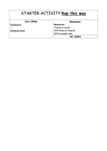 RAPPING STARTER   HM