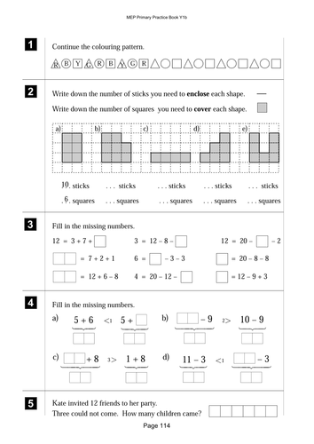 Lesson on operations, equations with 12