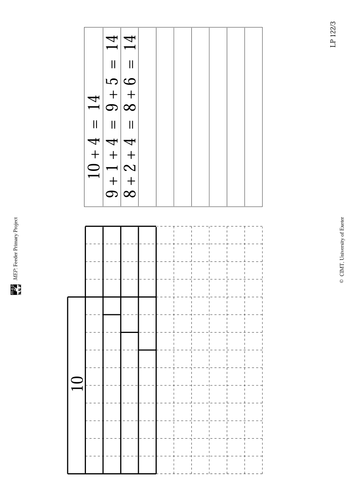 Lesson on number bonds and sums to 13