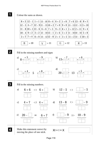 Lesson on operations, equations to 13 2nd