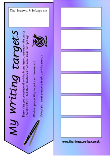 AfL Target Bookmarks - Writing, Reading, Maths