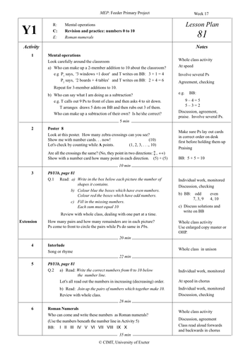 Revision and practice numbers 0-10, lesson 1