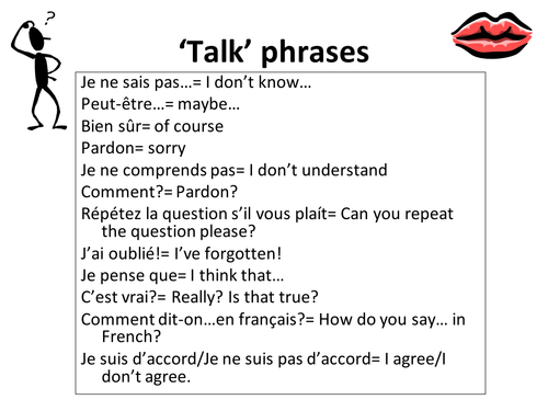 Talk phrases French