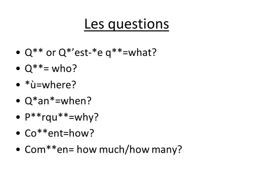 et la question..