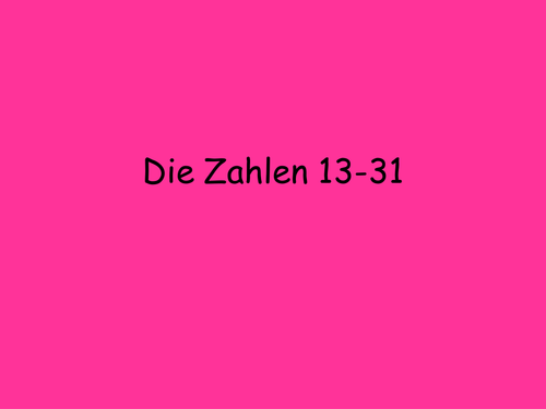 Die Zahlen 12-31