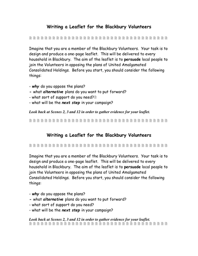 leaflet for Johnny and the dead