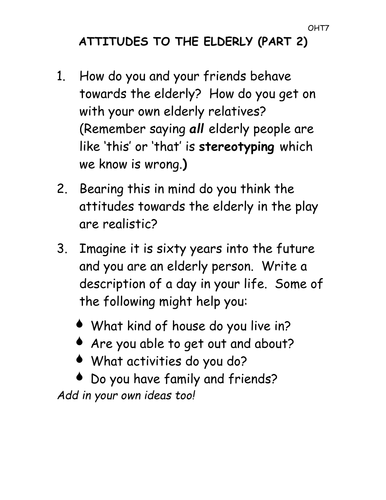 Attuitudes to the elderly  johnny and the dead