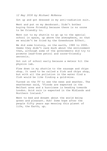 diary activity writing to explain