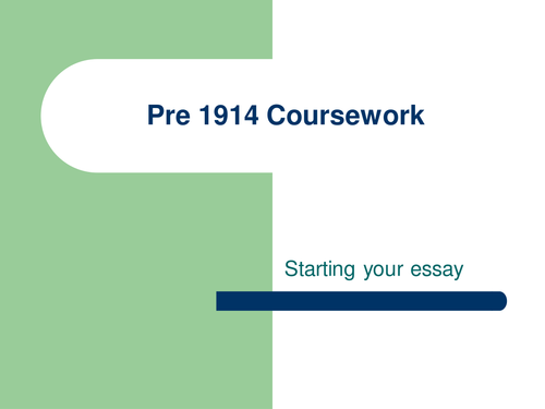 Essay plan pre-1914 texts