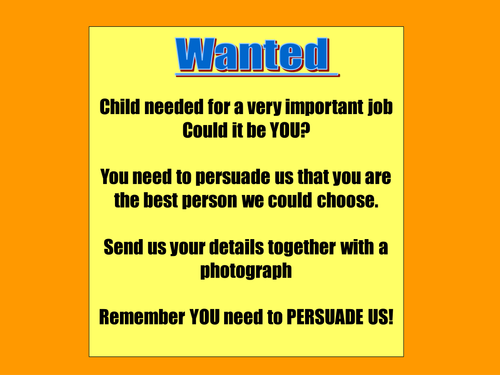 Writing An Application For A Special Job Teaching Resources