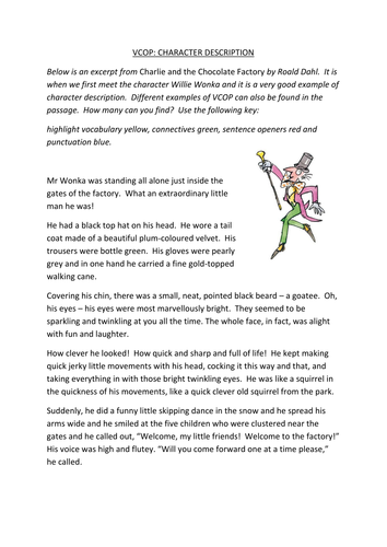 Character Description Worksheet Ks2