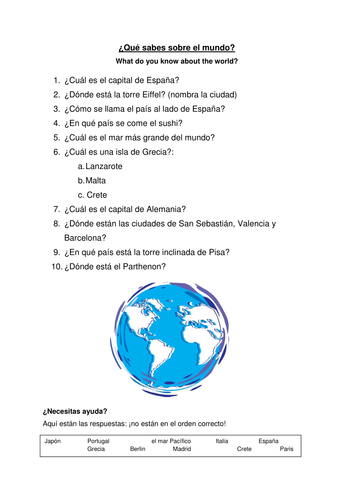 Quiz in Spanish