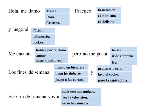 Spanish Free Time - Trapdoor Activity