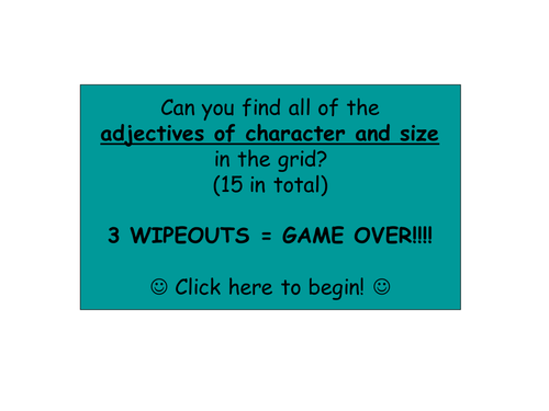 French adjectives wipeout game