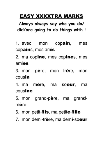 French easy xxxtra marks who with