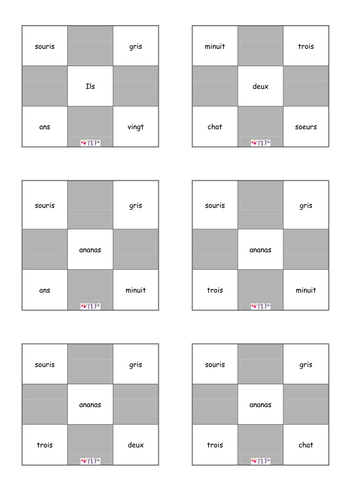 French phonics bingo silent final letters