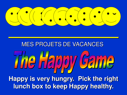 French The Happy Game Holidays Question prompts