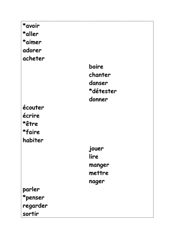 French vital verbs flash