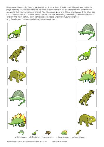 dinosaur sorting activity