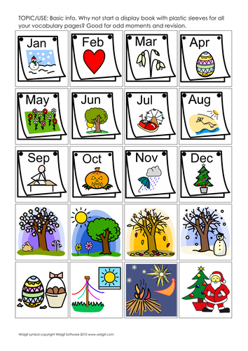 months of the year symbols