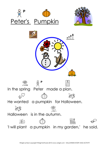 Halloween Pumpkin Story (illustrated) - Widgit CIP