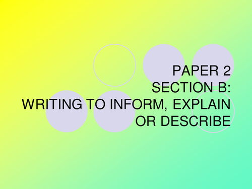 Section B paper 1 revision