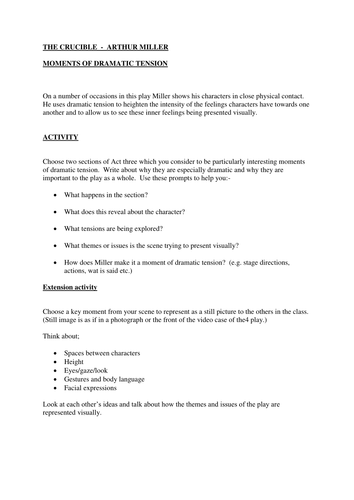 Dramatic tension in THE CRUCIBLE