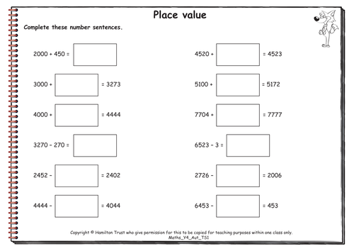 Maths Y4 Autumn Teaching Sequence 1