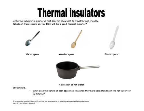 Thermal insulators & conductors by HamiltonTrust - Teaching Resources - Tes