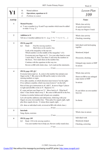 Operations to11, lesson 2