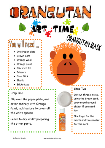 Orangutan mask art activity