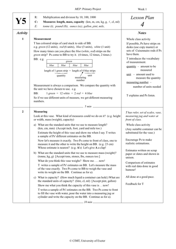 Yr 5 Measures:Length,mass,capacity : Lesson 4